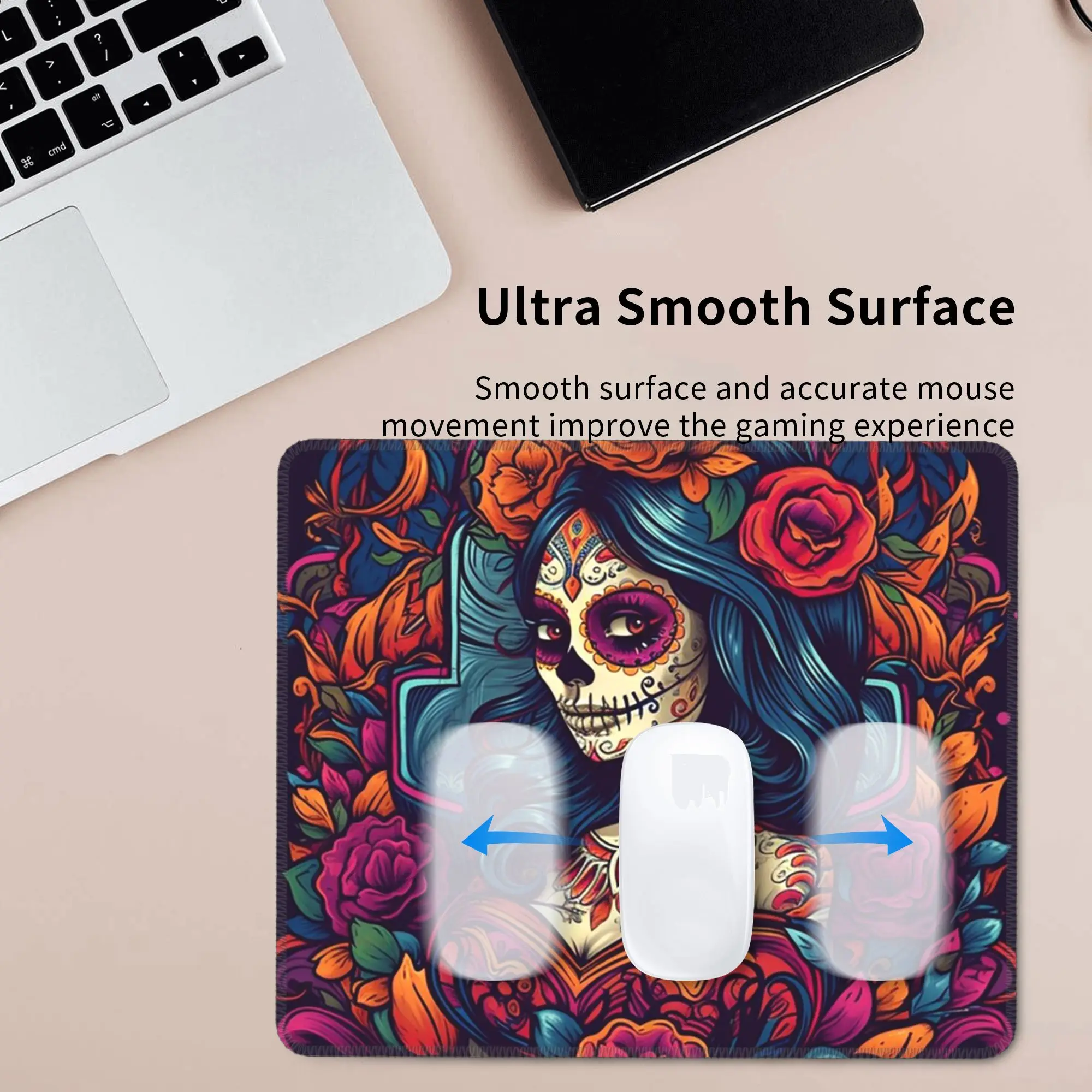 Mexican Catrina Girl Day Of The Dead Sugar Skull Mouse Pad Computer Keyboard Mouse Mat Gaming Laptop Desk Mat Office Table Mats