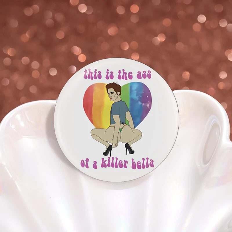 This Is The Ass Of A Killer Bella Soft Button Pin Funny Creative Pattern Brooches Lapel Badges Jewelry Gift Wholesale ﻿