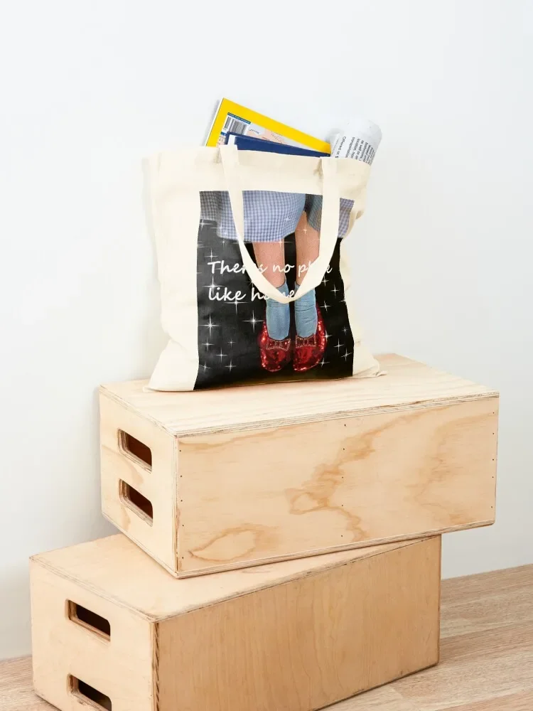 no place like home wizard we want those ruby slippers glitter edit mask design mysticladyart Tote Bag