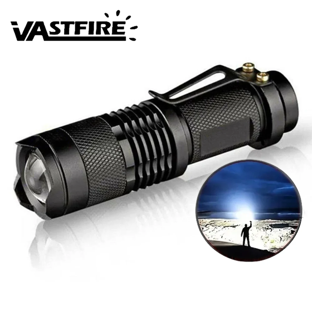 Torcia a Luce Bianca con Messa a Fuoco Regolabile, Torcia LED Super Luminosa, Dimensioni Tascabili, Leggera, Piccola Torcia per Emergenze, Interruzion