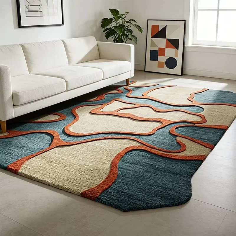 Custom Handmade Hand Tufted Wool Carpet Large Living Room Area Rug