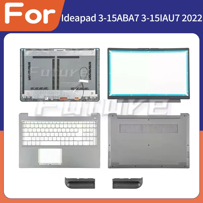 New Case For Ideapad 3-15ABA7 3-15IAU7 2022 LCD Back Cover Front Bezel Palmrest Bottom Case Silver