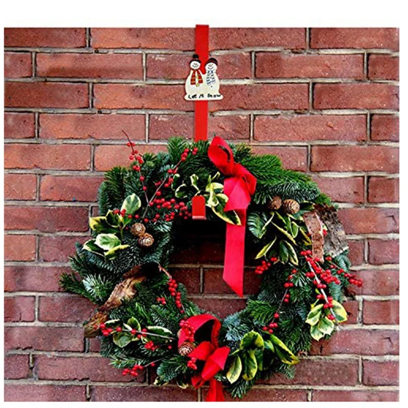 3 قطعة إكليل عيد الميلاد الشماعات كما هو موضح 12 بوصة الكرتون فوق الباب السنانير الشتاء الثلج سانتا ستار الشماعات الباب الأمامي-N37R #4