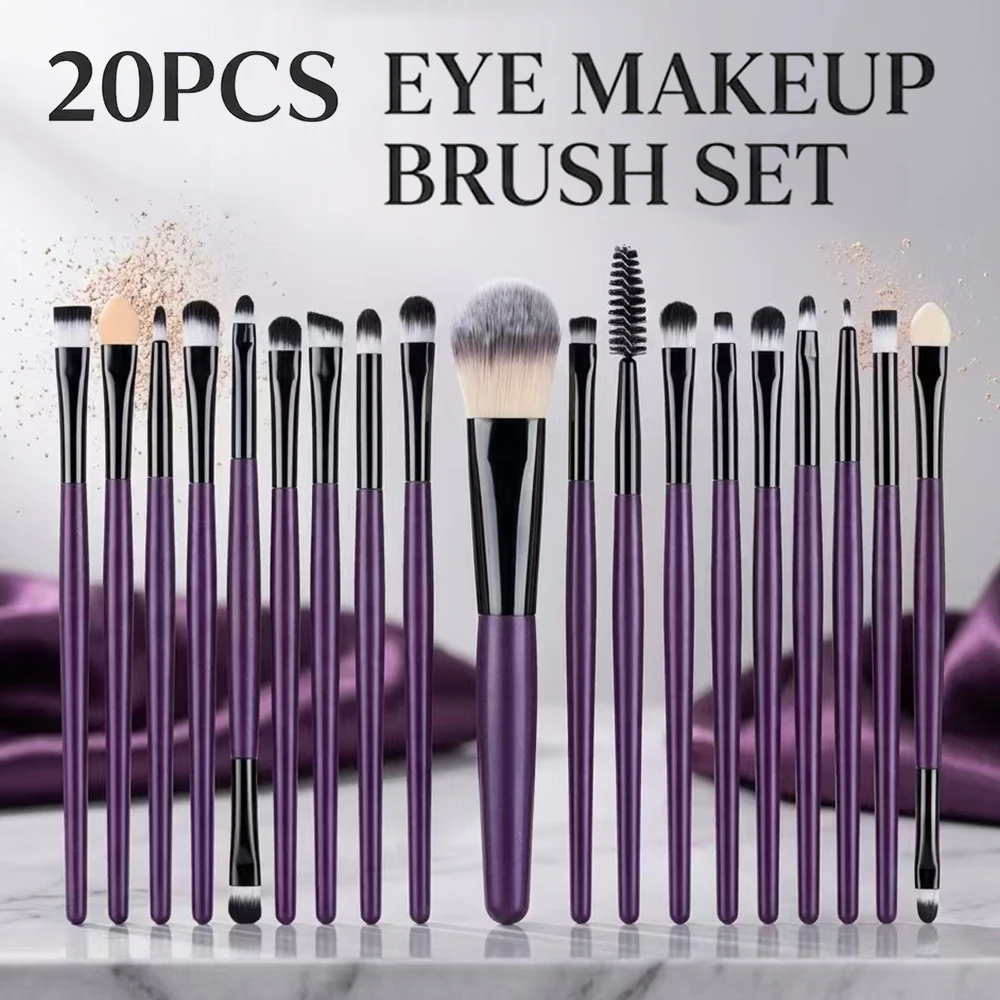 20Pcs Professional Detail Makeup Brushes Soft Bristle Eyeshadow Concealer Eyeliner Shading Brush Eye Makeup Tool