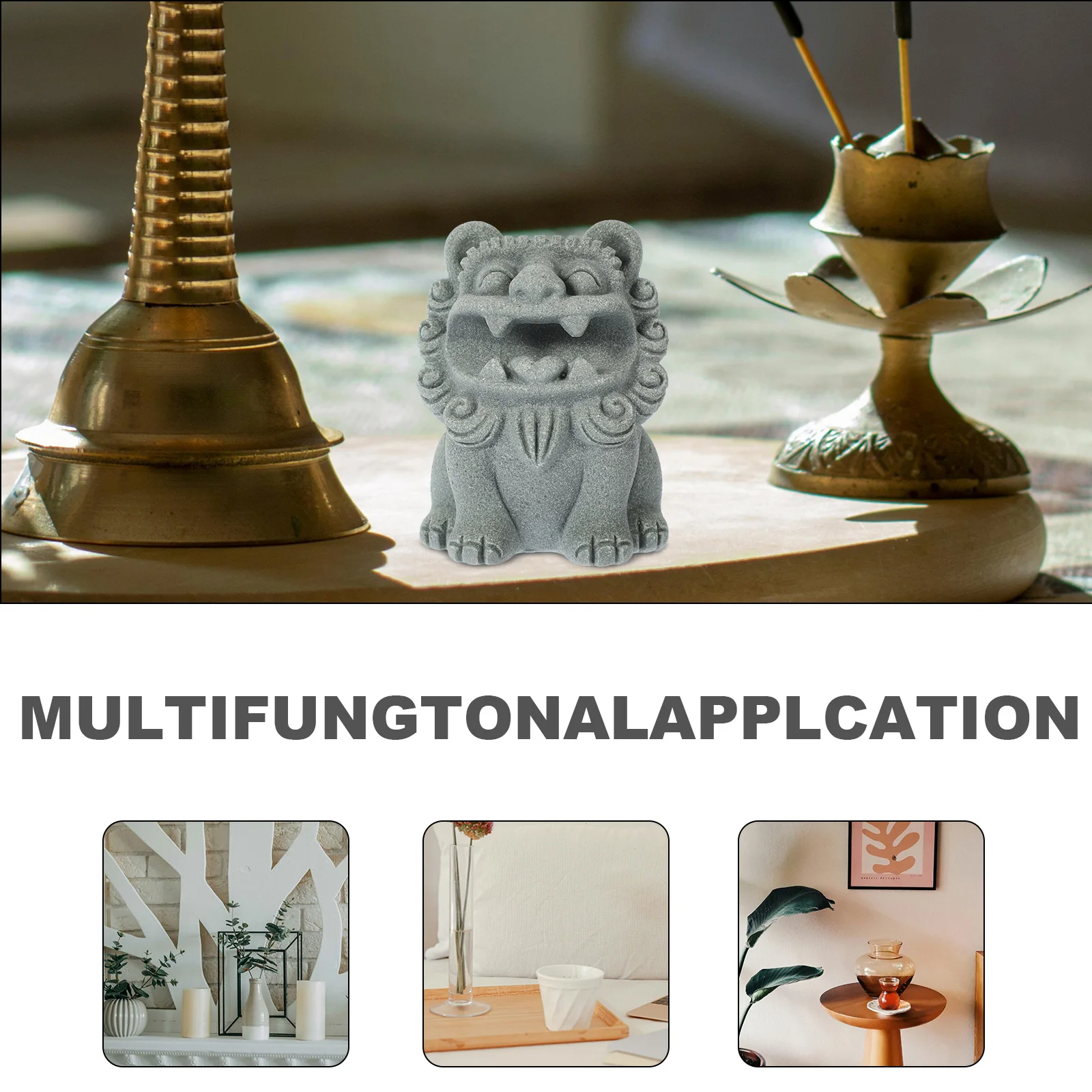 

Delicate Resin Lion Craft Home Decoration Photo Prop Pen Holder Tabletop Lion Statue Ornament Brush Holder Pen Rack