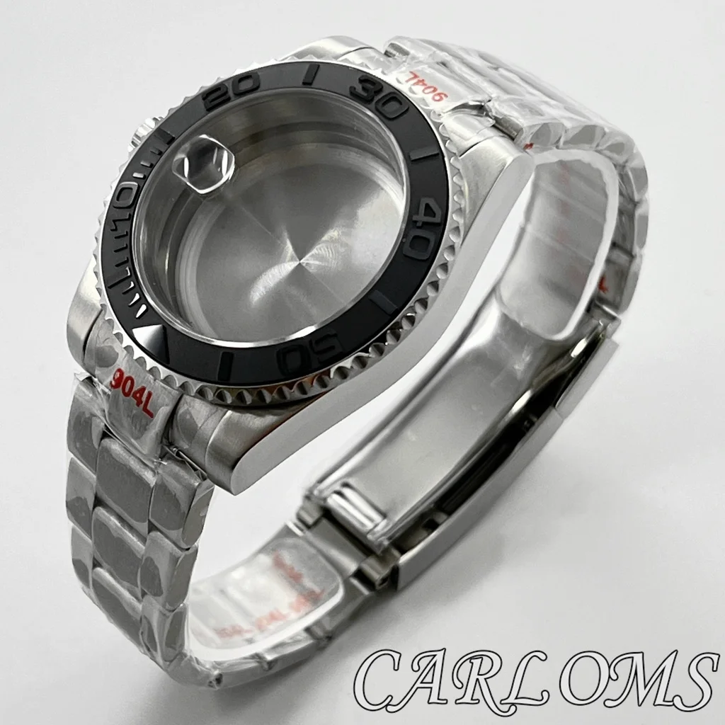 TOP 40mm ETA 2824 PT5000 NH34 NH35 NH36 NH70 NH72 4R35 4R36 Movement Silver Watch Case SUB GMT Ceramic Bezel Sapphire Glass