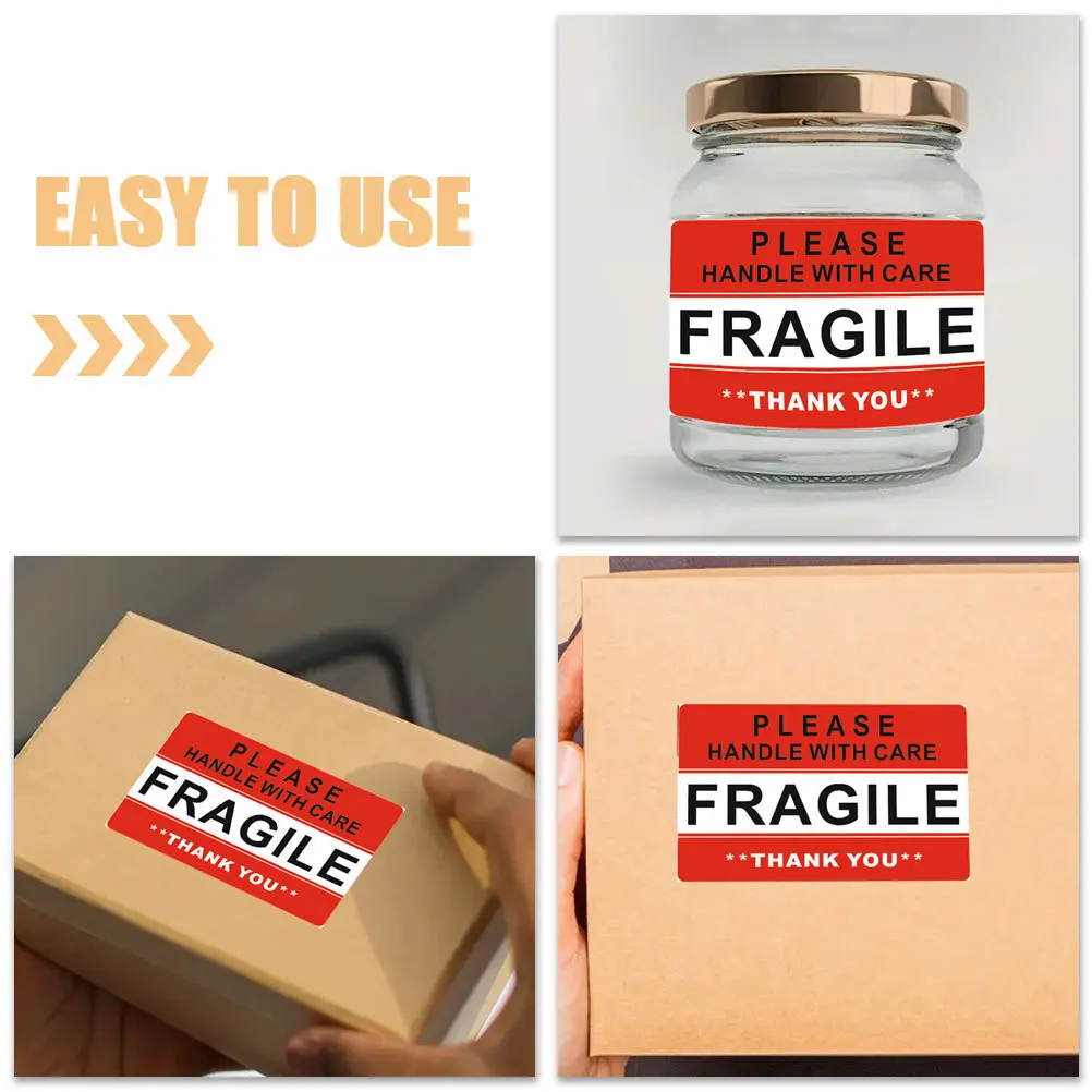 20 Sheets Fragile Warning Stickers Durable Self-Adhesive Shipping Labels Packing Caution for Glass Ceramics Electronics