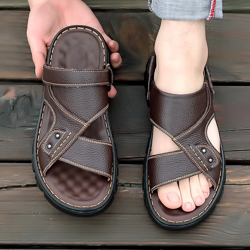 

Casual Men's Soft-Soled Thong Slippers Anti-Slip Thick Bottom Daily Commute Outdoor Wearable Sandals-HW2053