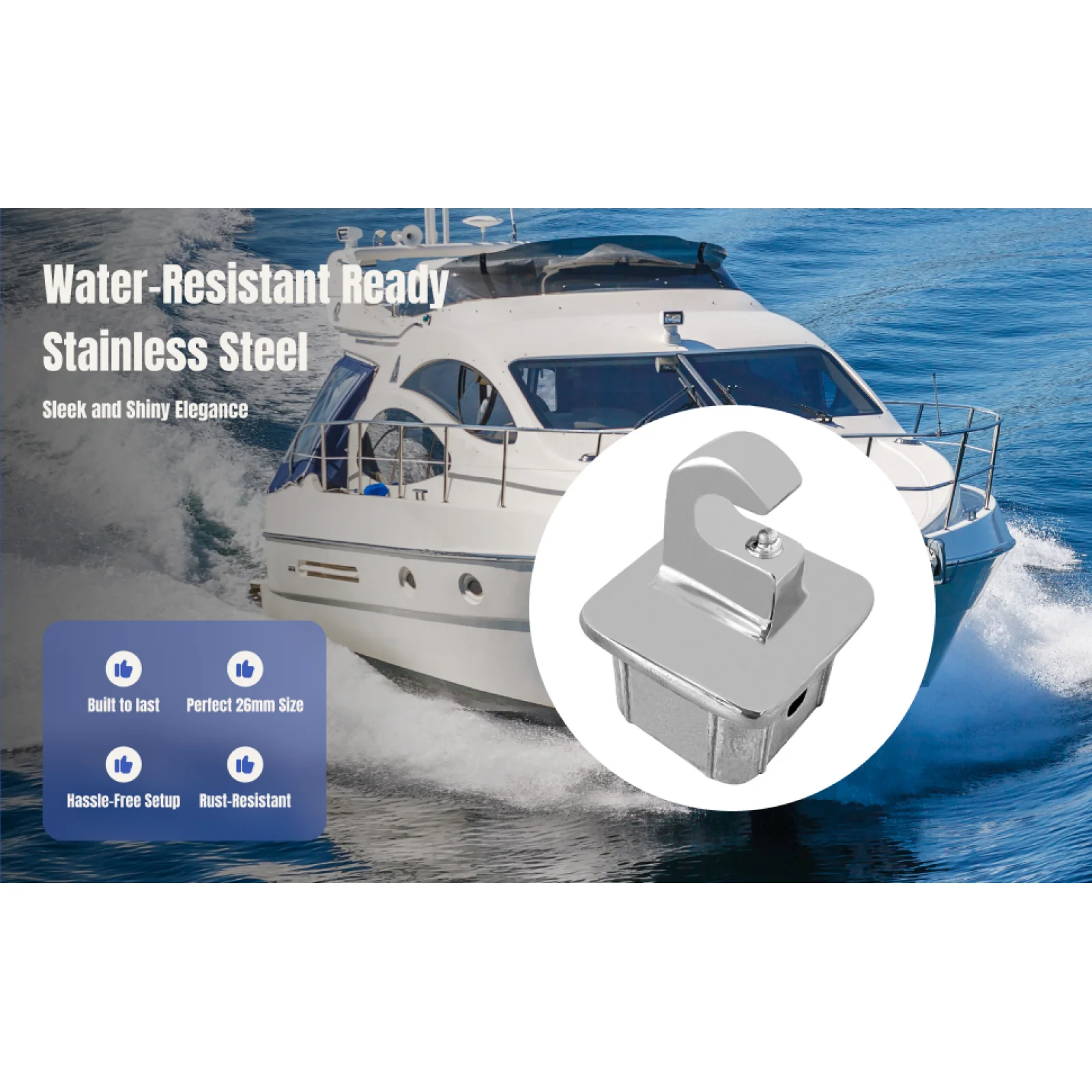 

Нержавеющая сталь 316, квадратная трубка, верхняя торцевая крышка бимини, морские аксессуары, полированная фурнитура для лодки