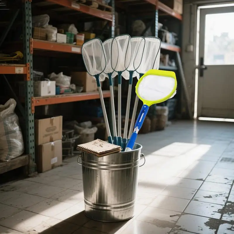 

Pool Skimmer Net Fine Mesh Leaf Skimmer Netting Fine Mesh Debris Cleaning Equipment Netting Basket With Retractable Pole for Hot