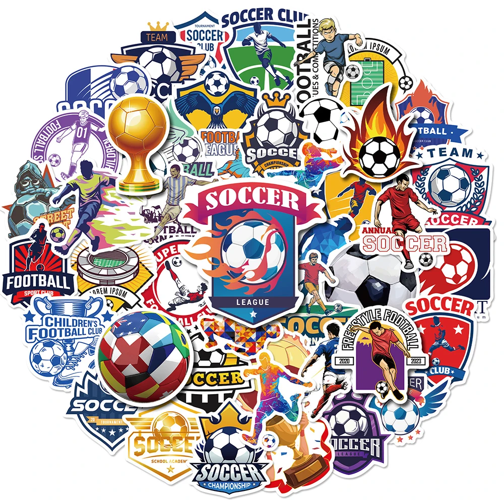 10/30/50pcs Cartoon Football Sport Stickers Soccer Club Competition Decals DIY Phone Case Notebook Luggage Cool Graffiti Sticker