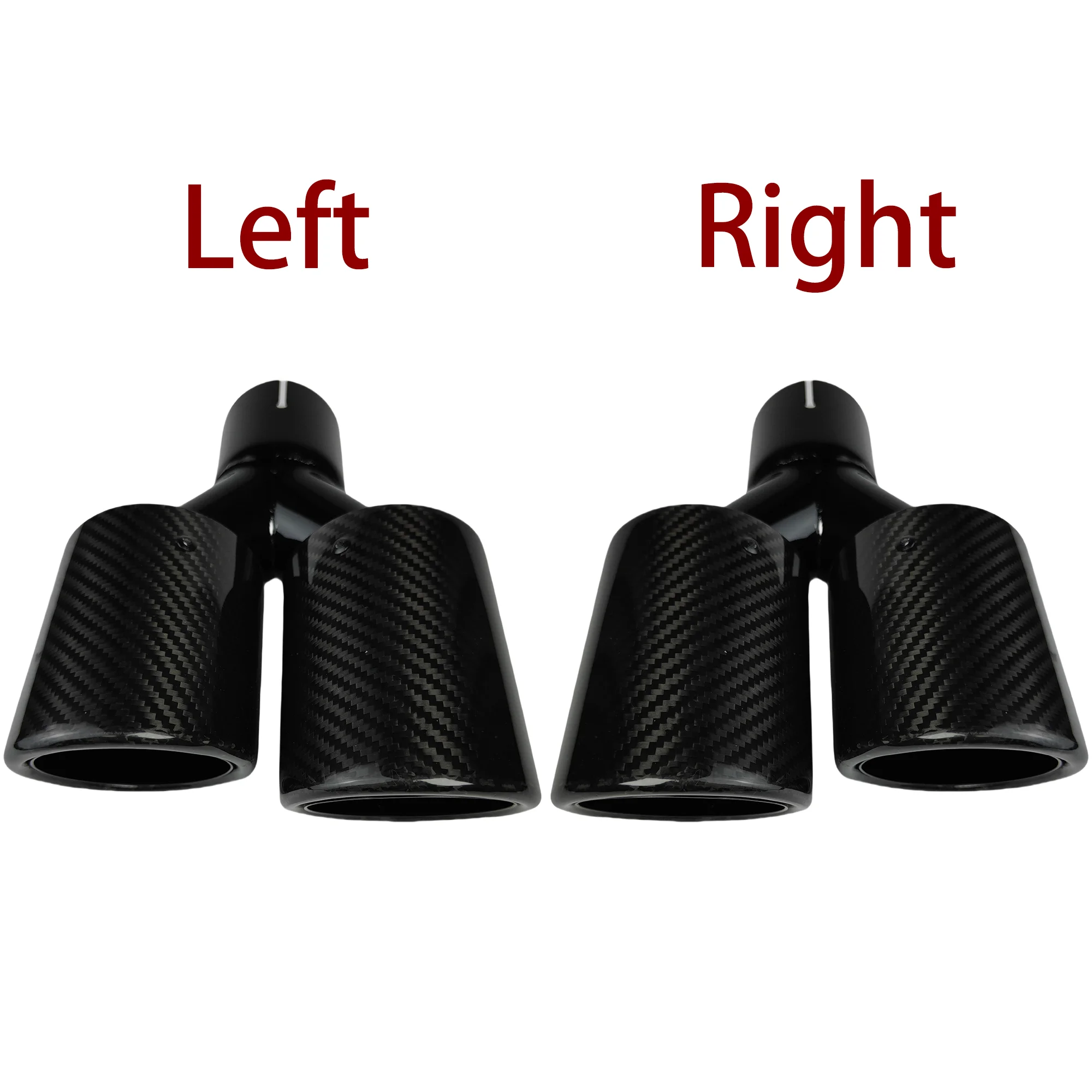 

1 Pcs Universal Car Carbon Fibre Tail Throat Silencer Length Black Y-Shaped Double Out Twill Glossy Exhaust Muffler Tip