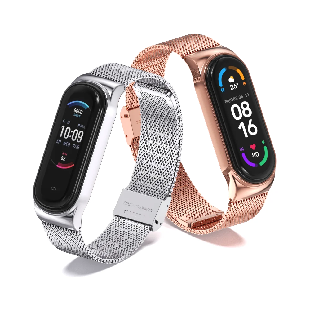 Металлический браслет на запястье для Mi Band 6 7 8, наручный браслет для Xiaomi Mi Band 3 4