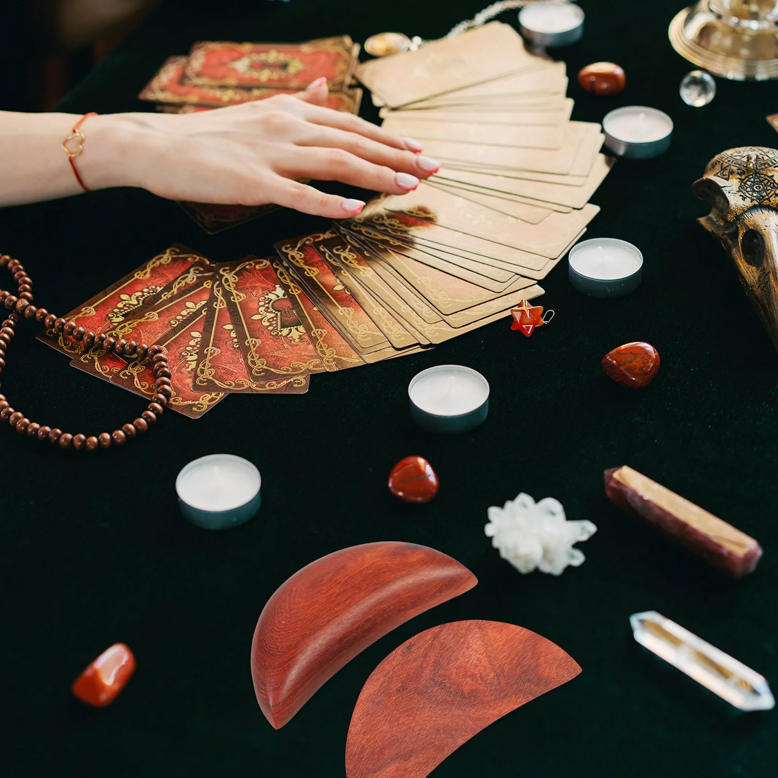 2 шт. деревянные чаши для гадания в форме луны, премиум-класса, инструмент для духовных практик, йин-ян, для фэншуй, украшения буддийских храмов, портативные