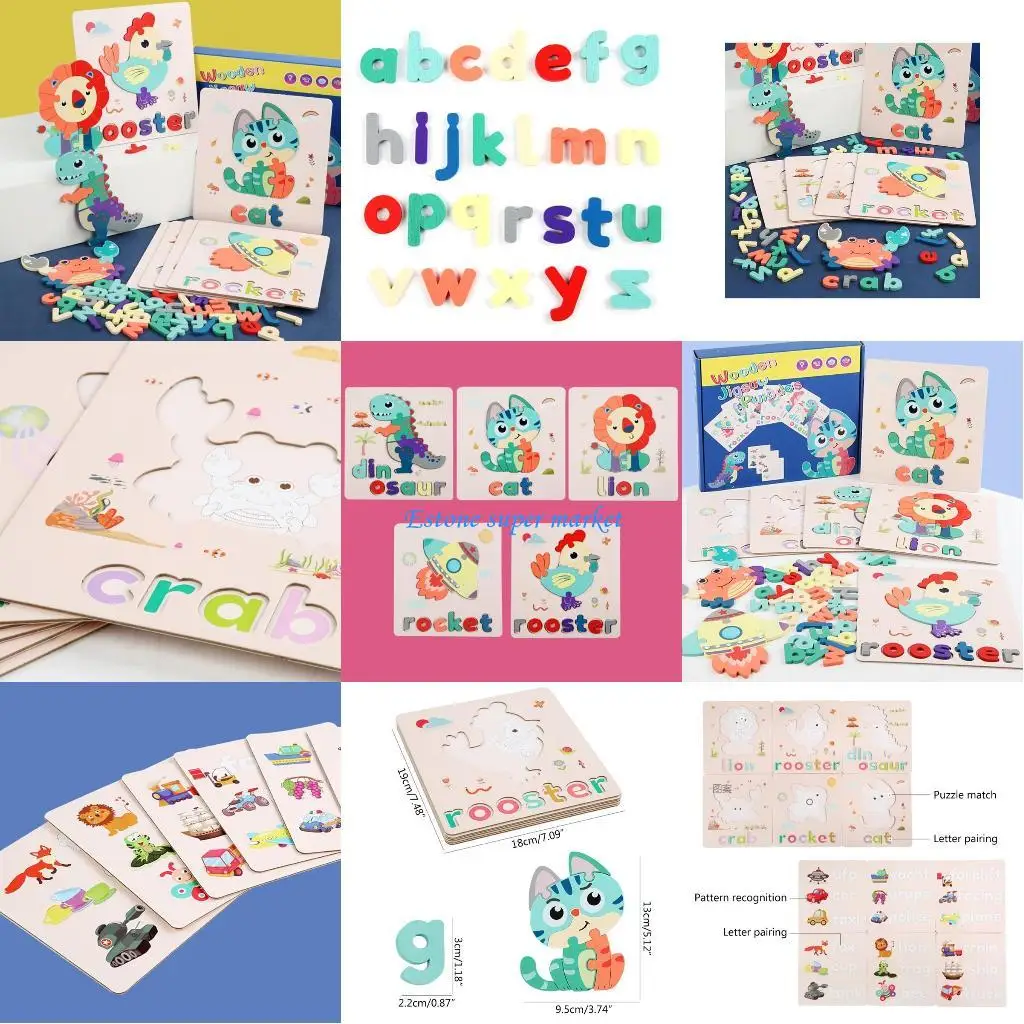 

090B Puzzle Early Education Letter Puzzle Learning Playset Toy Set Educational