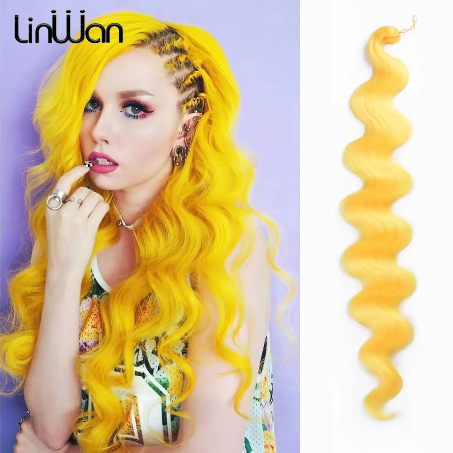 

Волосы Sunfay, мягкие объемные волны, вязанные крючком волосы, 24 дюйма, синтетические косички, хвост, накладные волосы, волнистые, омбре, светлые, наращивание волос