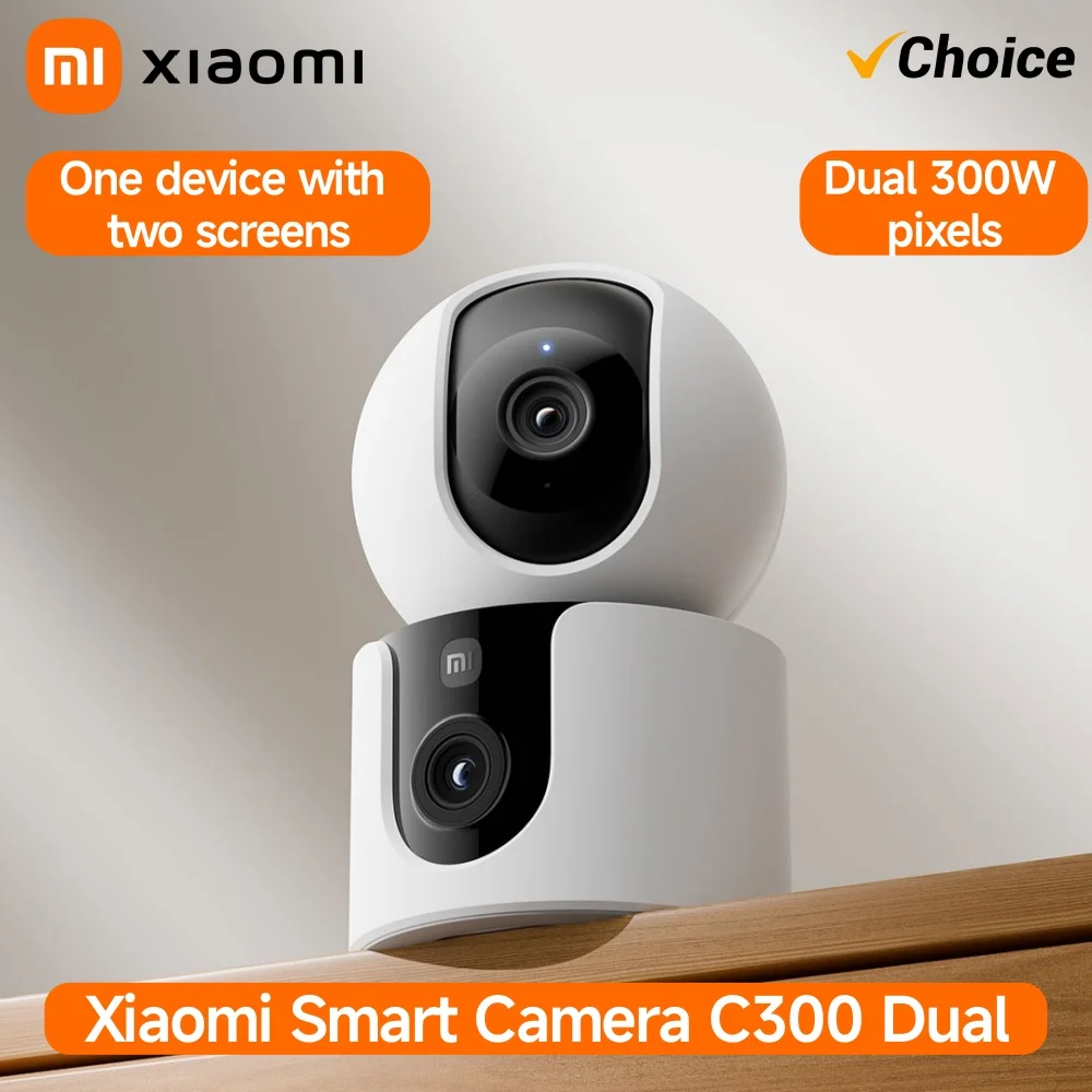 

Камера Xiaomi C300 с двумя объективами Smart PTZ 360° ° Обнаружение AI 3 миллиона пикселей Полноцветное ночное видение WiFi 6 Домашняя безопасность Mi Home