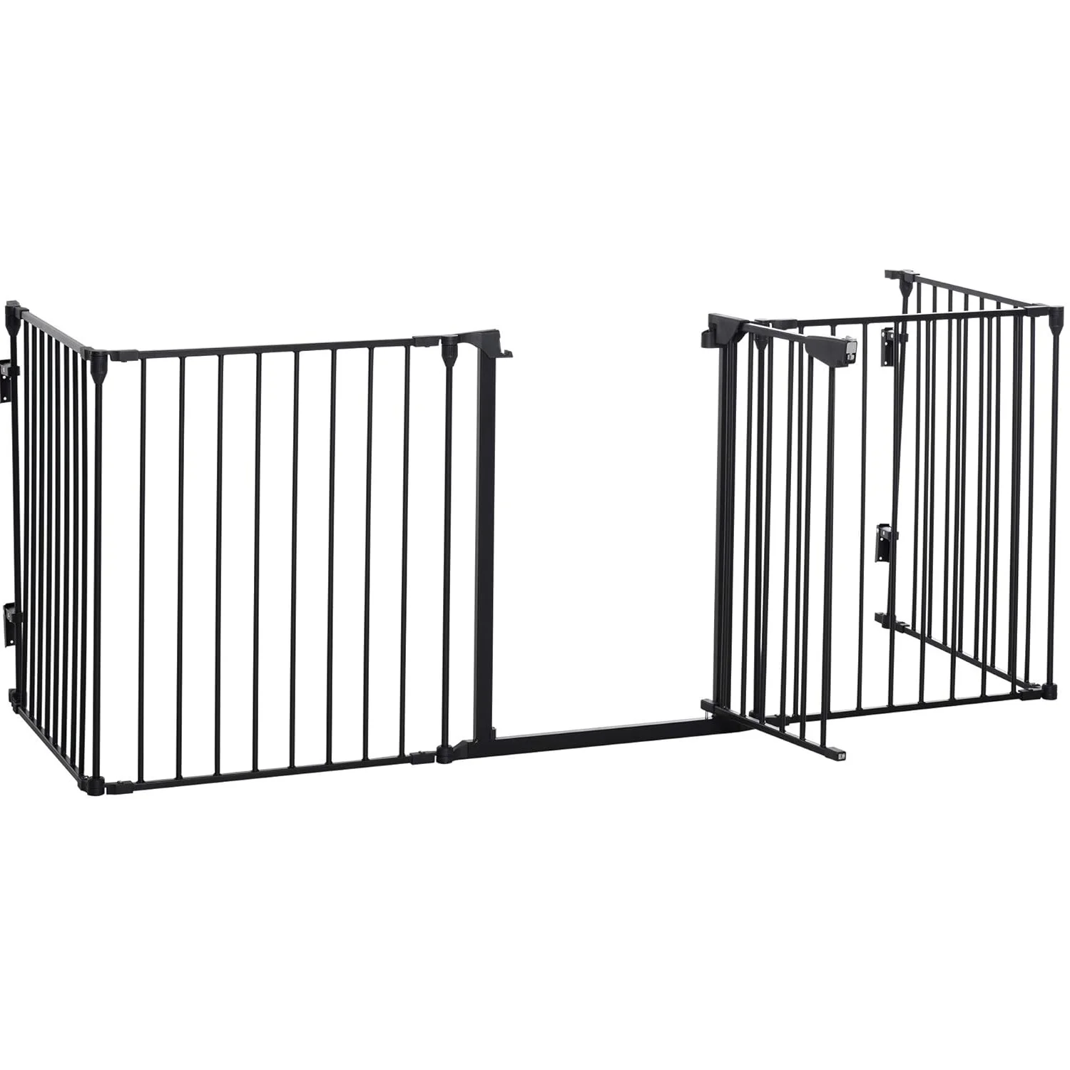 Barrera protectora 5 paneles 300 cm blanco/negro