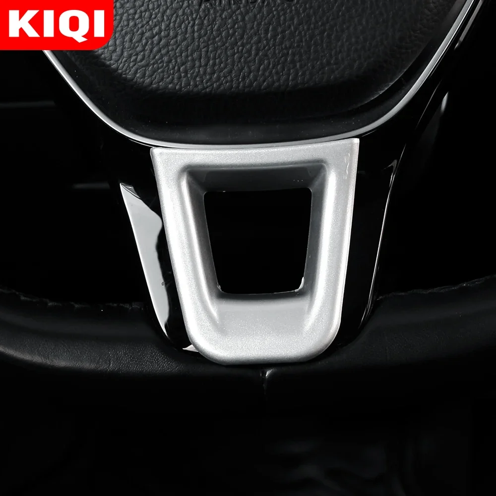 KIQI Car Steering Wheel Decoration Cover Trim Sticker for Volkswagen VW Caddy Touran Multivan Caravelle Amarok Accessories