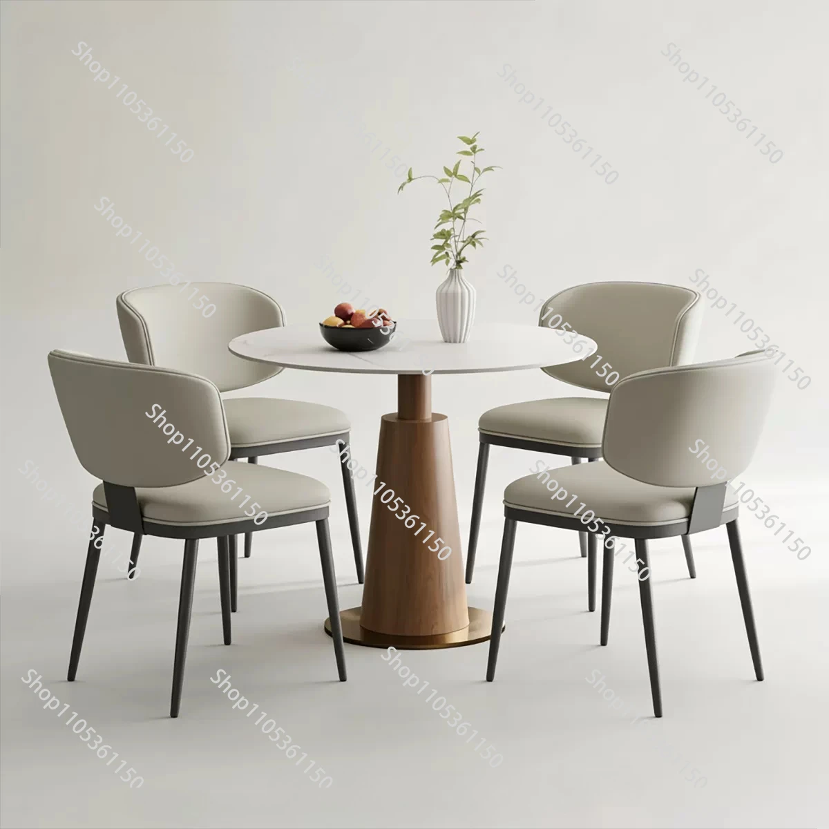 chair combination Reception table Light luxury small round table Office Business negotiation guests one table and four chairs