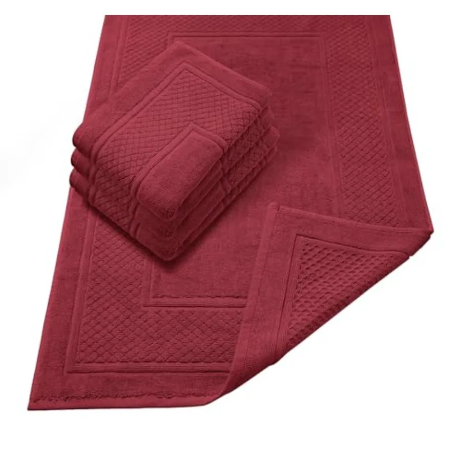 

Bath Mat - 100% Cotton Set of 4 Absorbent Bathmat - Bathroom Mats Quick Dry Bath Mats for Bathrooms 22x34 Inches