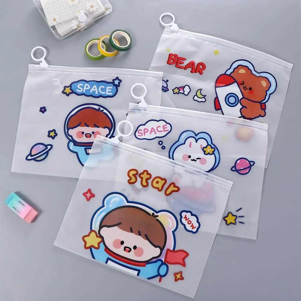File Folder Office Supplies Pen Case Test Paper Folder Pencil Case File Storage Bag Astronaut  File Bag Transparent File Bag