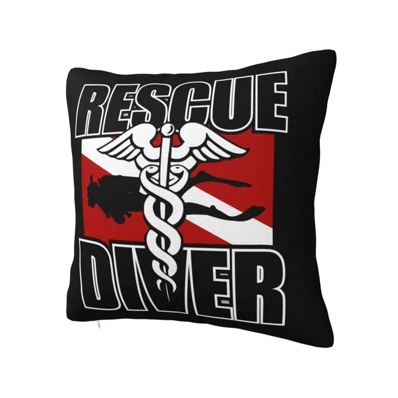 Nordic Style Rescue Diver Cushion Covers 55x55cm Soft Scuba Diving Pillow Case Sofa Chair Square Pillowcase Home Decor