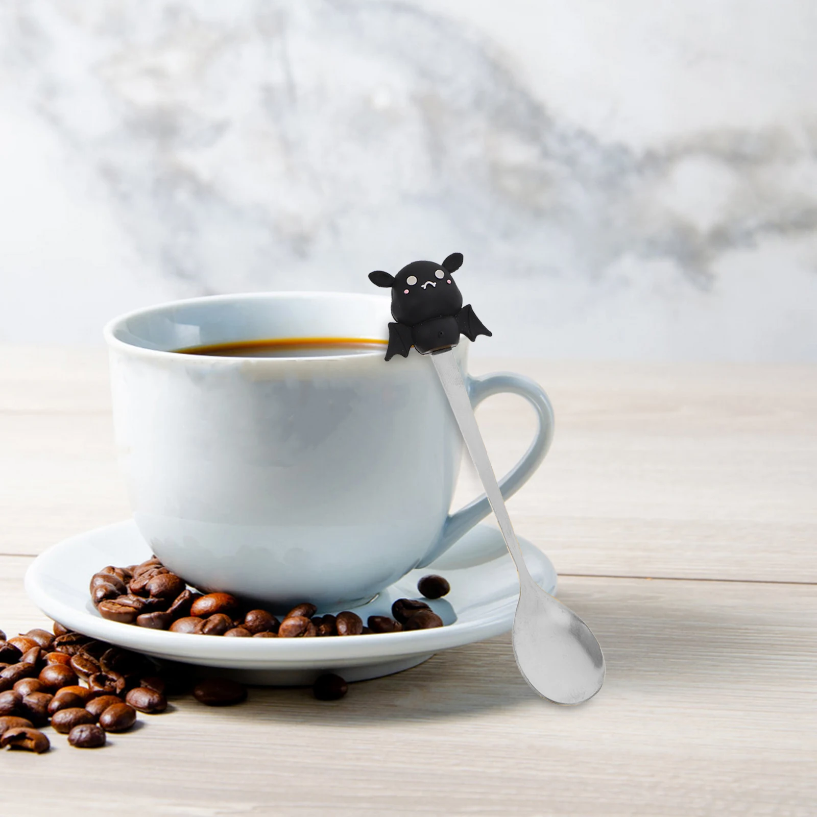 

6Pcs Halloween Style Stainless Steel Dessert Spoons Cake Spoons for Home Restaurant Tableware Halloween Elements Spoon