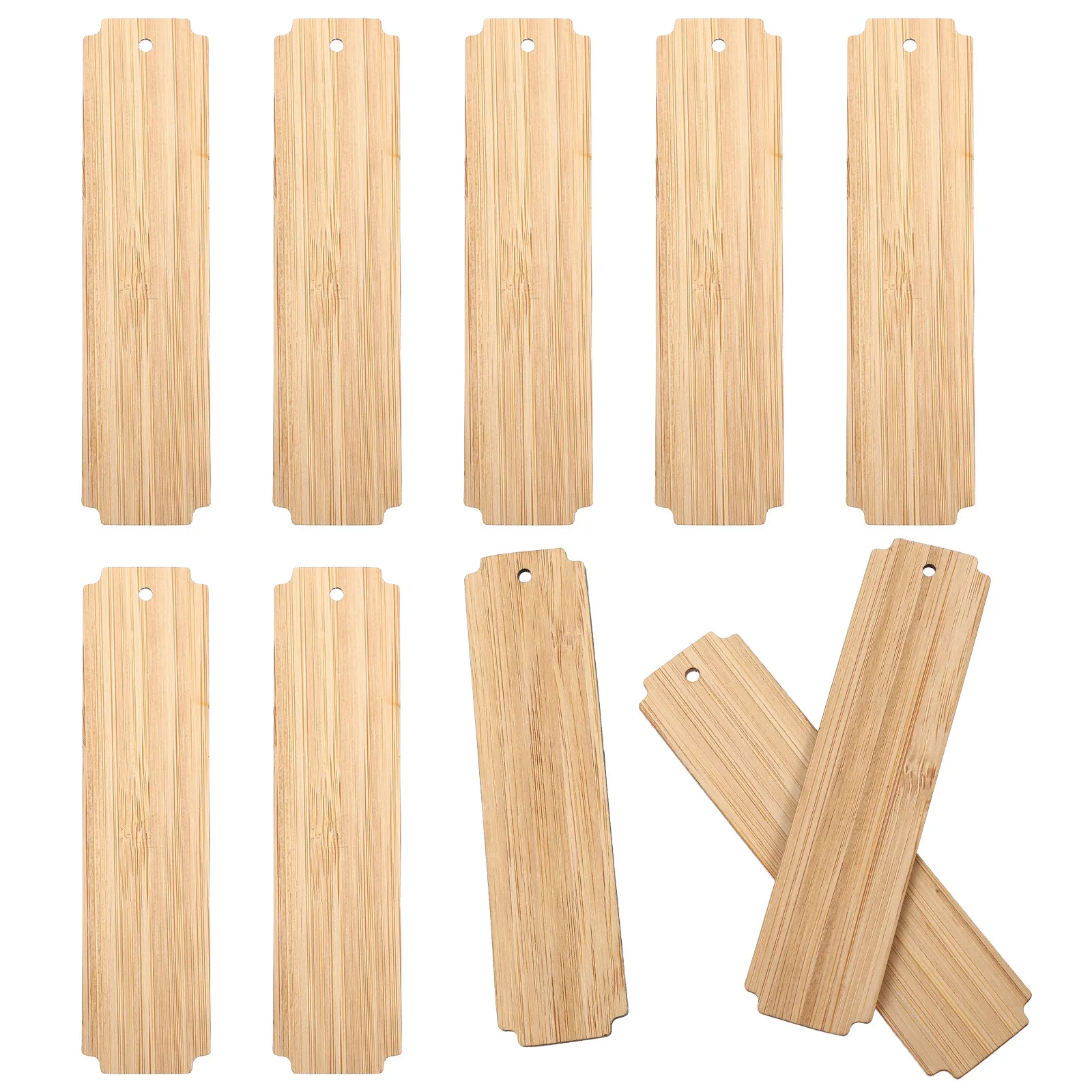 

10Pcs Bookmarks DIY Materials Wood Blank Unfinished Tags Creative Wooden Craft Reading Page Markers Party Decor Hanging