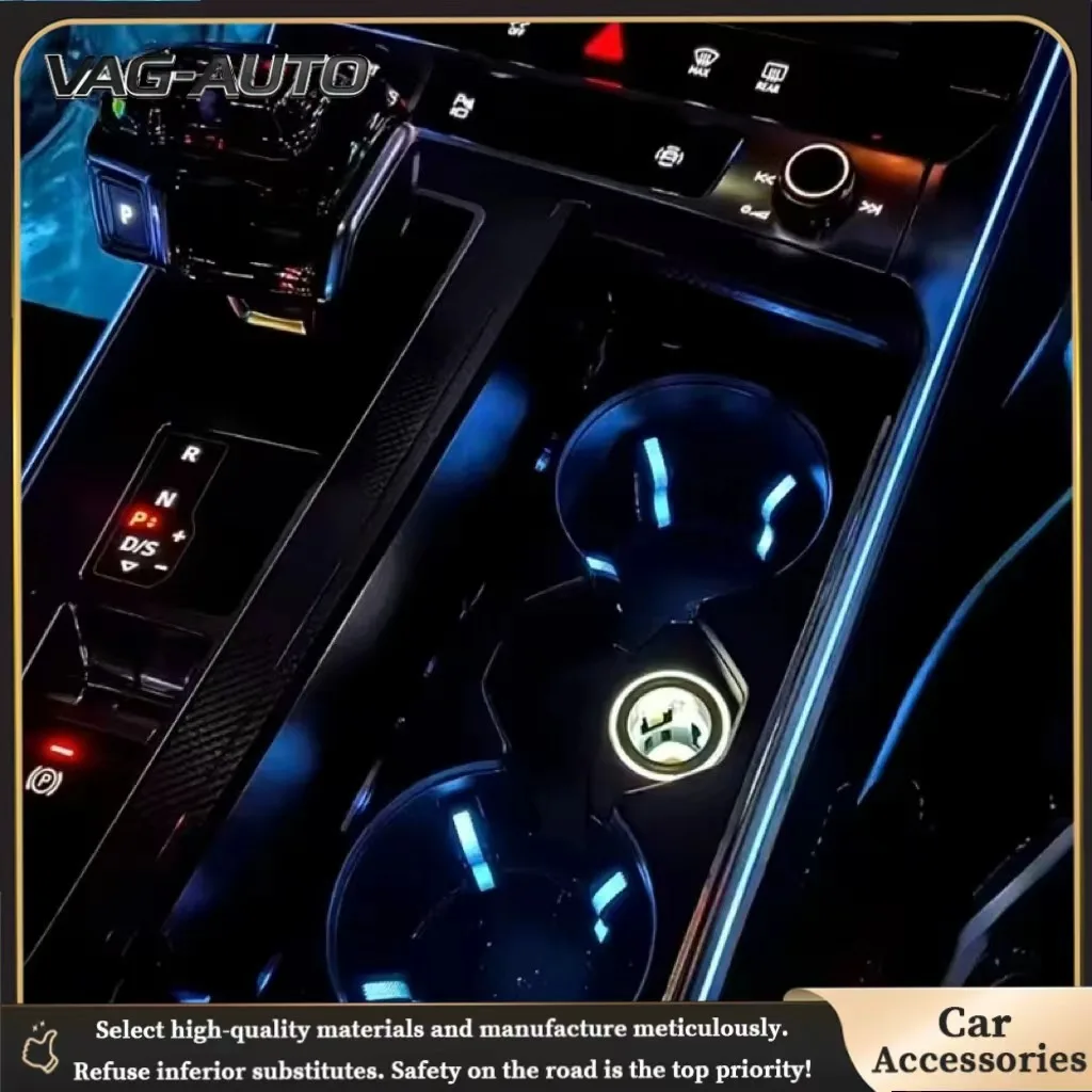 Cup Holder Clip Ambient Light for Audi A6 C8 A7 4-Section Buckle Style LED Atmosphere Lamp