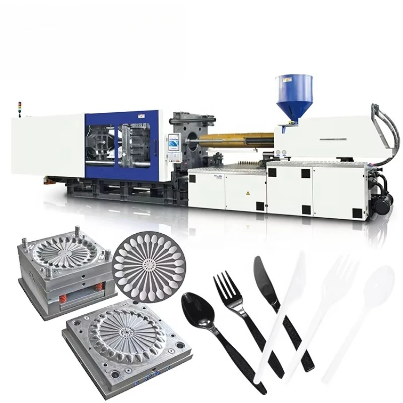 Disposable One Time Use PP PS Plastic Honey Ice Cream Spoon Fork Knife Making Injection Molding Machine Custom