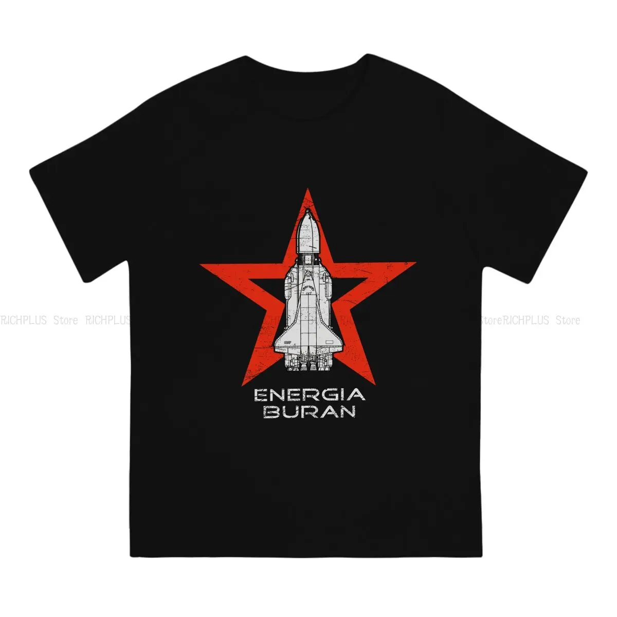 Energia Rocket Buran Shuttle TShirt For Men Russian USSR CCCP Clothing Novelty Polyester T Shirt Comfortable