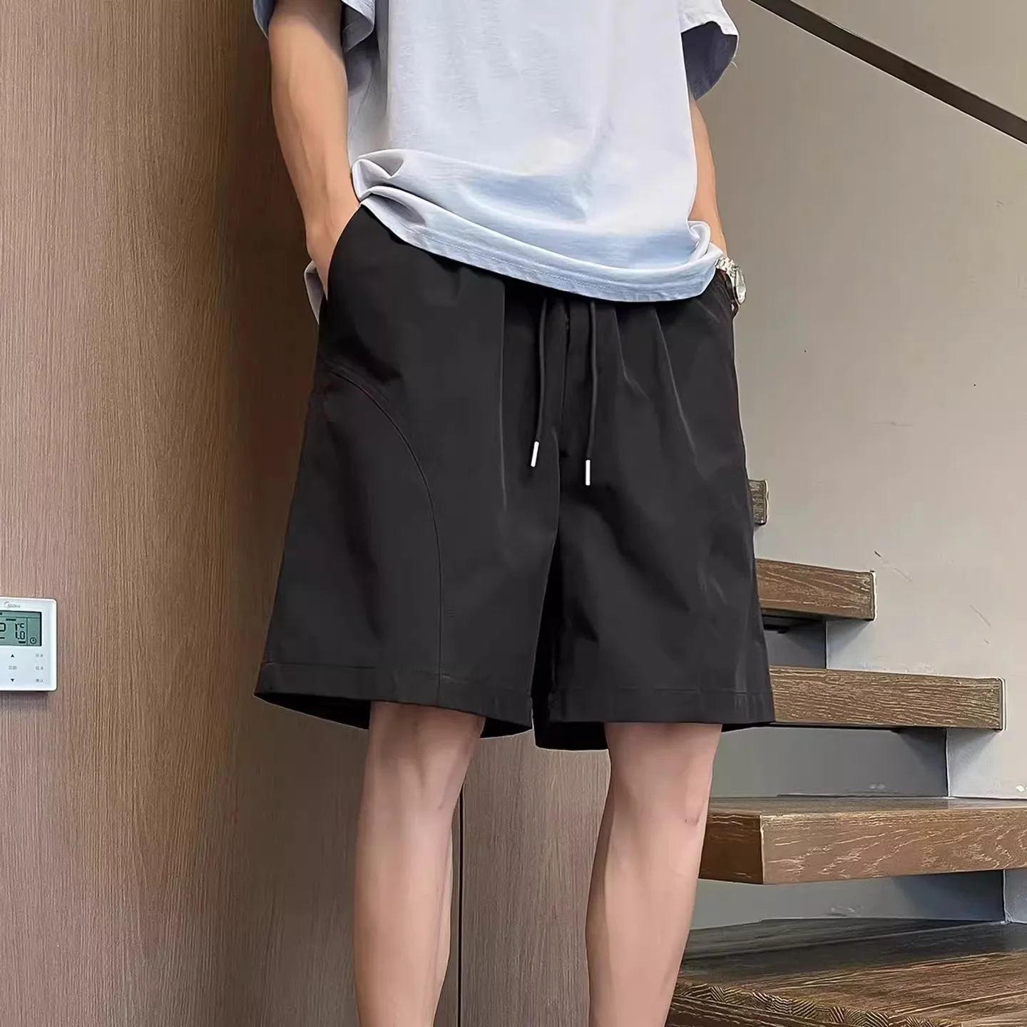 

Шорты-бриджи в американском стиле, свободного кроя, унисекс, повседневные летние шорты с низкой талией из полиэстера