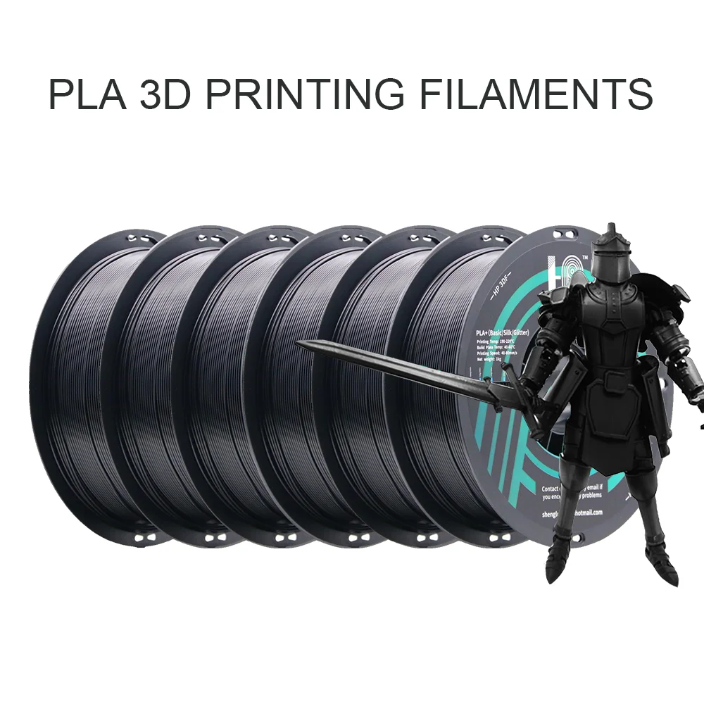 HP3DF 6 Rolls (6kgs) Solid Color 3D Printer Filament, 1.75mm, Smooth 100% No Bubble for FDM 3D Printer