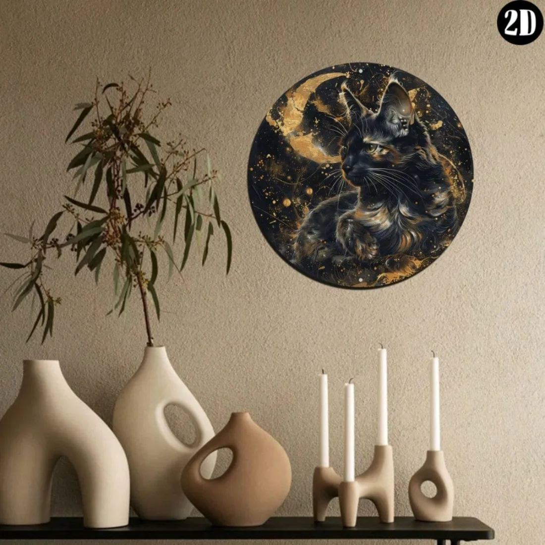 Custom Cat Metal Sign 8x8 Inch Tortoiseshell Design Wall Decor Home Cafe Gift