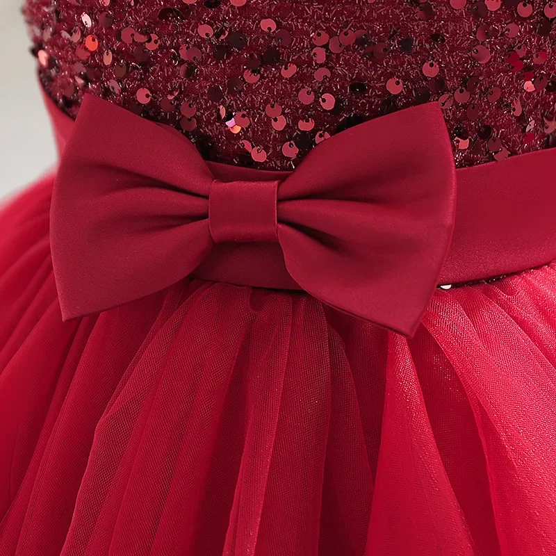 Платье Doveark для девочек, вечернее платье с блестками для маленьких детей, сетчатая марлевая юбка с летящими рукавами, короткая стильная юбка принцессы M132