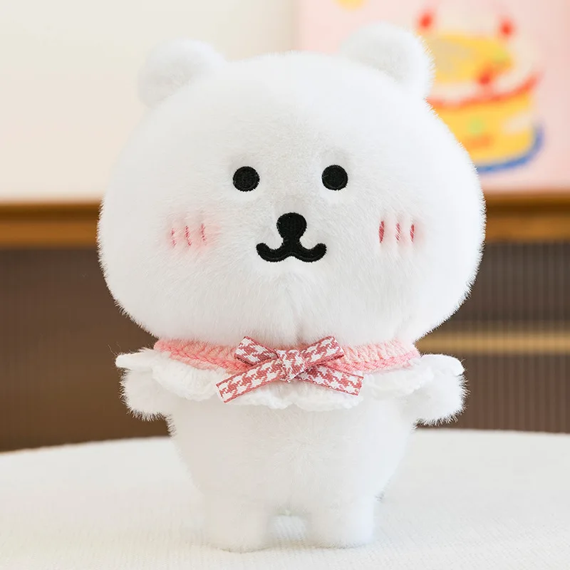 Kawaii Plush Toy Cute Filled Doll for Kids Birthday Xmas Gift Adorable 25cm Bear with Knit Scarf Cute Stuffed Animal High