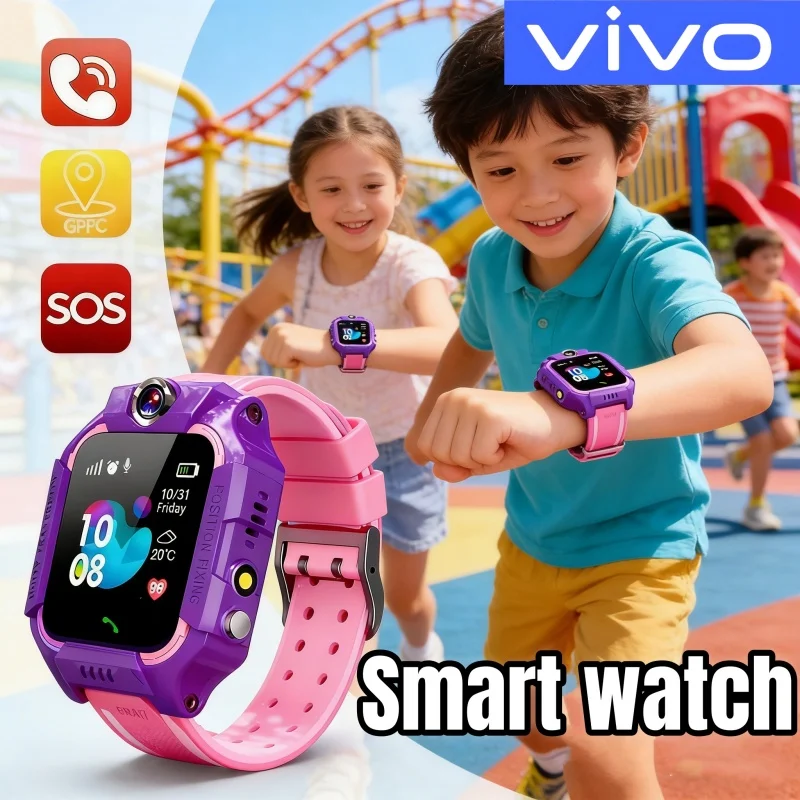 Reloj Inteligente VIVO Q19 para Niños, con Llamadas SOS, Localizador, Antipérdida, Cámara, Pantalla Táctil, Resistente al Agua, Reloj de Pulsera para Estudiantes