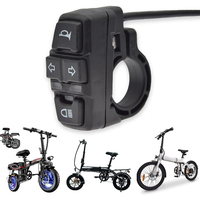 3 in 1 Electric Bike Scooter Switch Headlight Turn Signal Horn Switch 36V / 48V ON/OFF Control Switch Waterproof for E-Bike