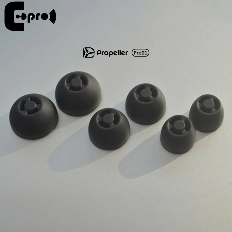 أطراف أذن بديلة من السيليكون مقاس S/M/L من ePro Propeller Pro01 مع قابس ومخروط لسماعات HiFi داخل الأذن مقاس 3.9-5 مم (3 أزواج)