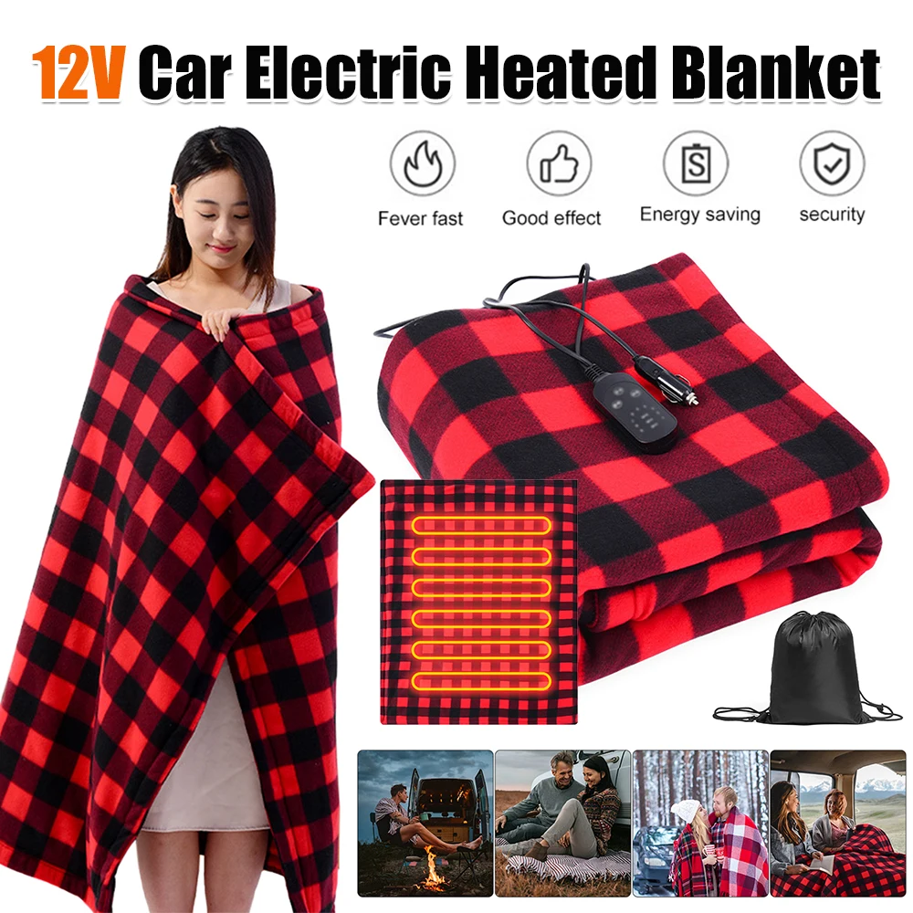 

Car Electric Heated Blanket Heated Blanket Mattress Fast Heating 12V Soft Heating Mat 9 Adjustable Temperature for Car Camping