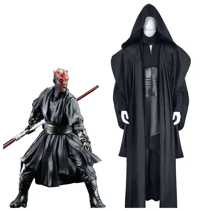 

SW Darth Maul Cosplay Costume Top and Pants with Cloak Full Set Halloween Masquerade Carnival Party Outfits for Men