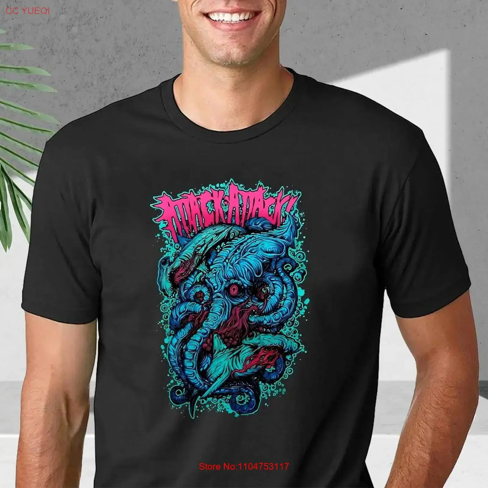 ATTACK band unisex Black T Shirt S 3XL Q3481 vintage Washed Slightly Soft Comfortable Stretched designer clothes Versatile