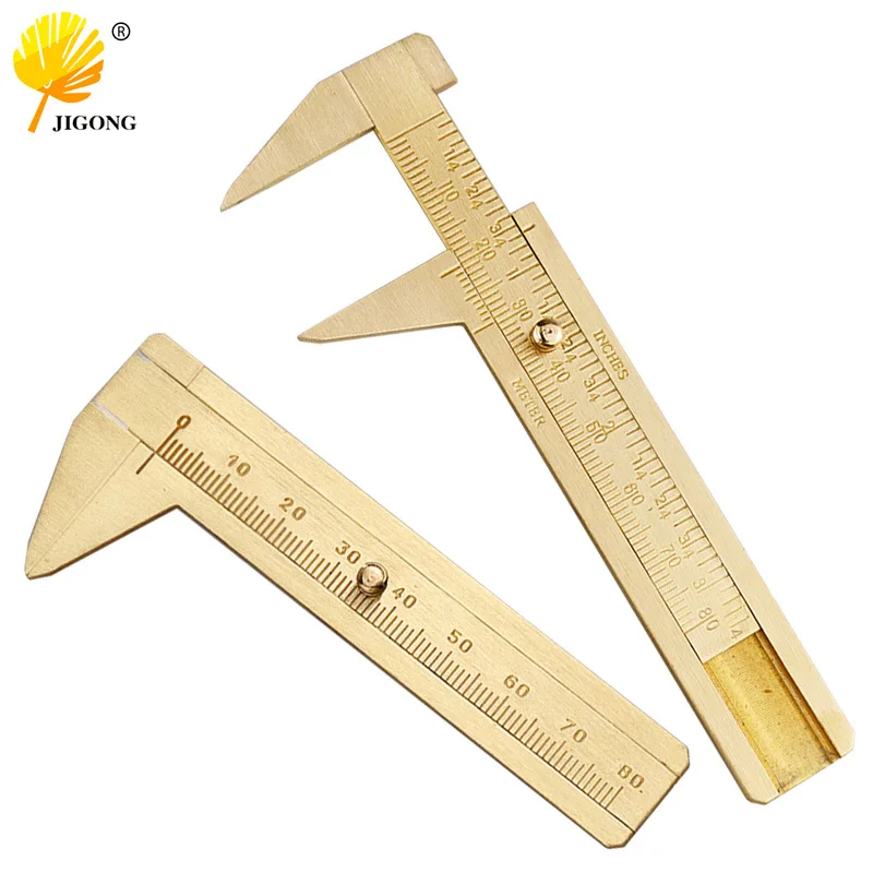 0-80 single and double scale brass caliper, pointed mouth model, mini brass caliper, Wenwan vernier measuring caliper