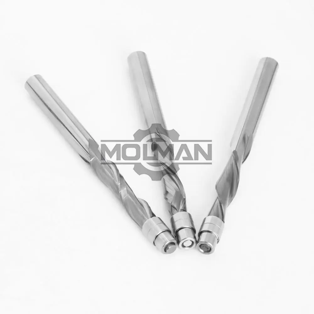 1/4 Shank Up Down Compression Flush Trimming Bit Overall Carbide  End Milling Cutter Woodwoking Tool