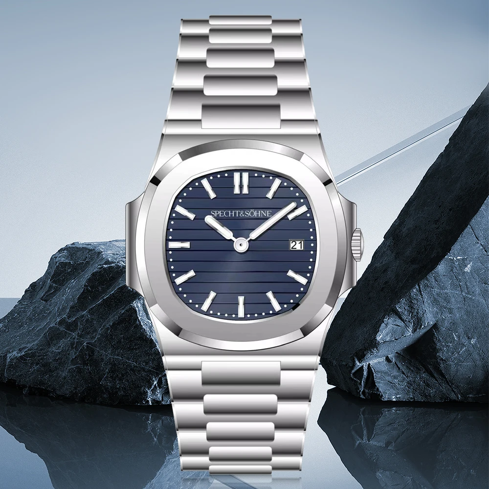 2026 New Specht & Söhne Luxury 40MM Quartz Watch For Men Super Slim Steel Sapphire Crystal 50M Waterproof 5711 Classic Watch image 3