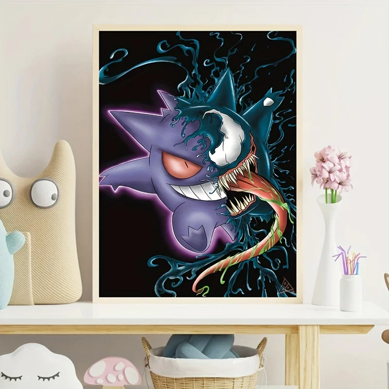 Japanese Cartoon Anime Pokemon Horror Gengar Poster Wall Art Prints Canvas Painting Wall Decor Bedroom Living Room Home Decor