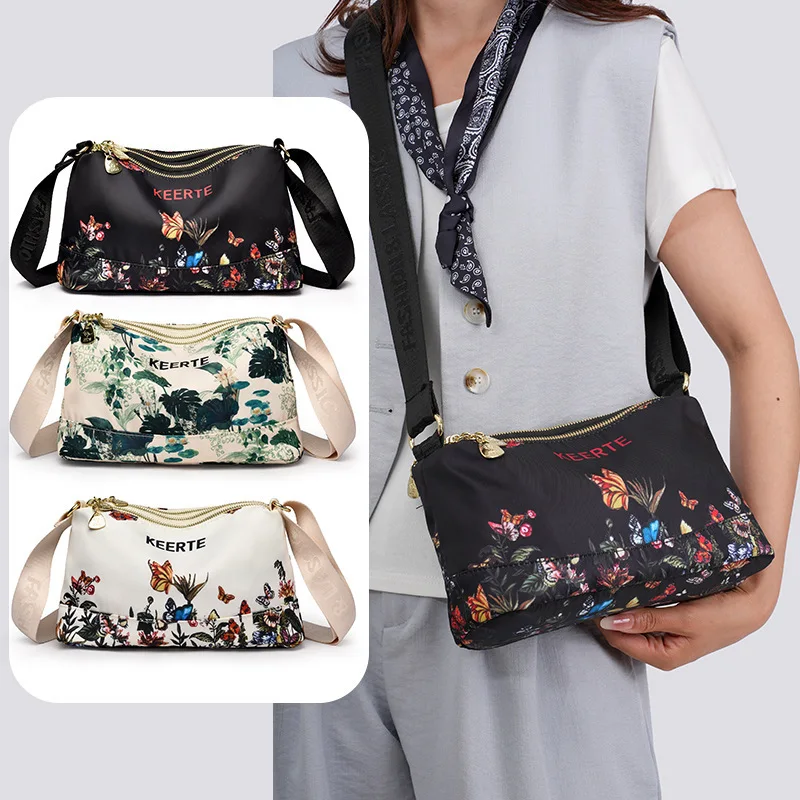 

Trendy ethnic style women's shoulder bag 2025 new multi compartment lightweight small square bag women's storage crossbody bag