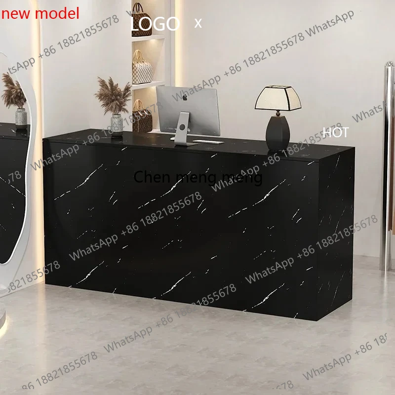

Современные стойки ресепшн Simple Modern, черные, для магазинов, кассовые прилавки, торговые прилавки для продуктов, мебель для салонов красоты, коммерческая мебель FX
