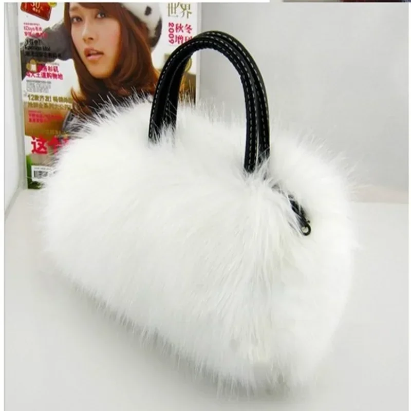 Korean New Winter Plush Bag Long Fur Handbag Women\'s Crossbody Bag Fashion Trend Shoulder Bag Purses and Handbags